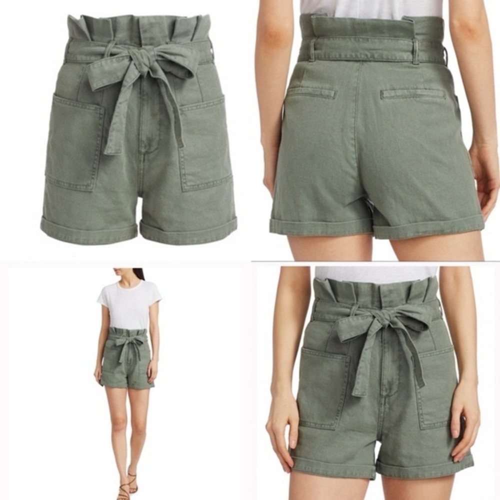 NEW Joes Jeans Green Paperbag Linen Shorts Size 30 / Size M Small Women’s NWT